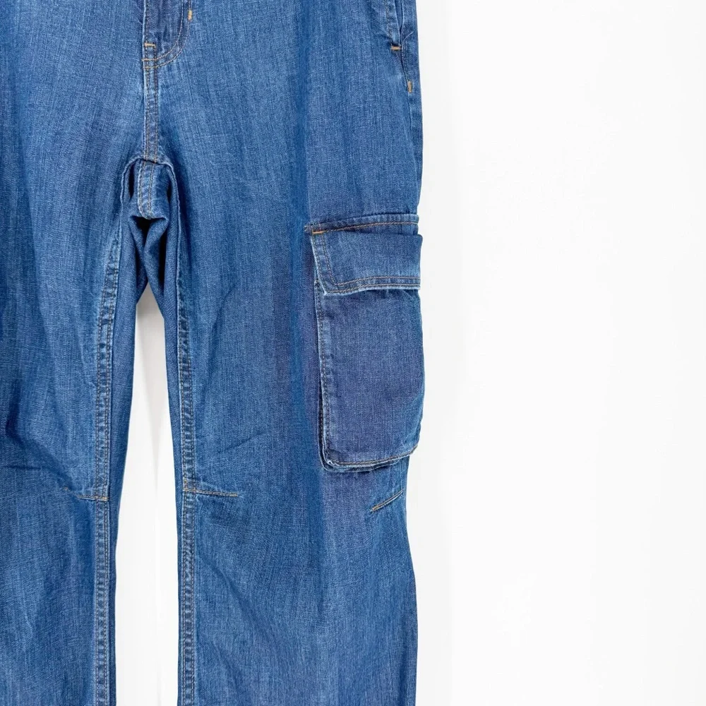 Banana Republic High Waist Barrel Cargo Jeans 28 Blue‎ - Picture 5 of 7